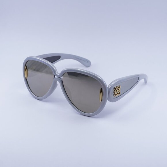 Loewe LW40132I 24C Sunglasses Grey Aviator Frame, Grey with Light Gold Lenses main image 8